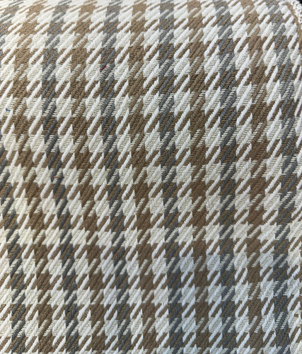 Laura & Kiran Sierra Tan Beige Houndstooth Inspired Cotton Fabric By The Yard