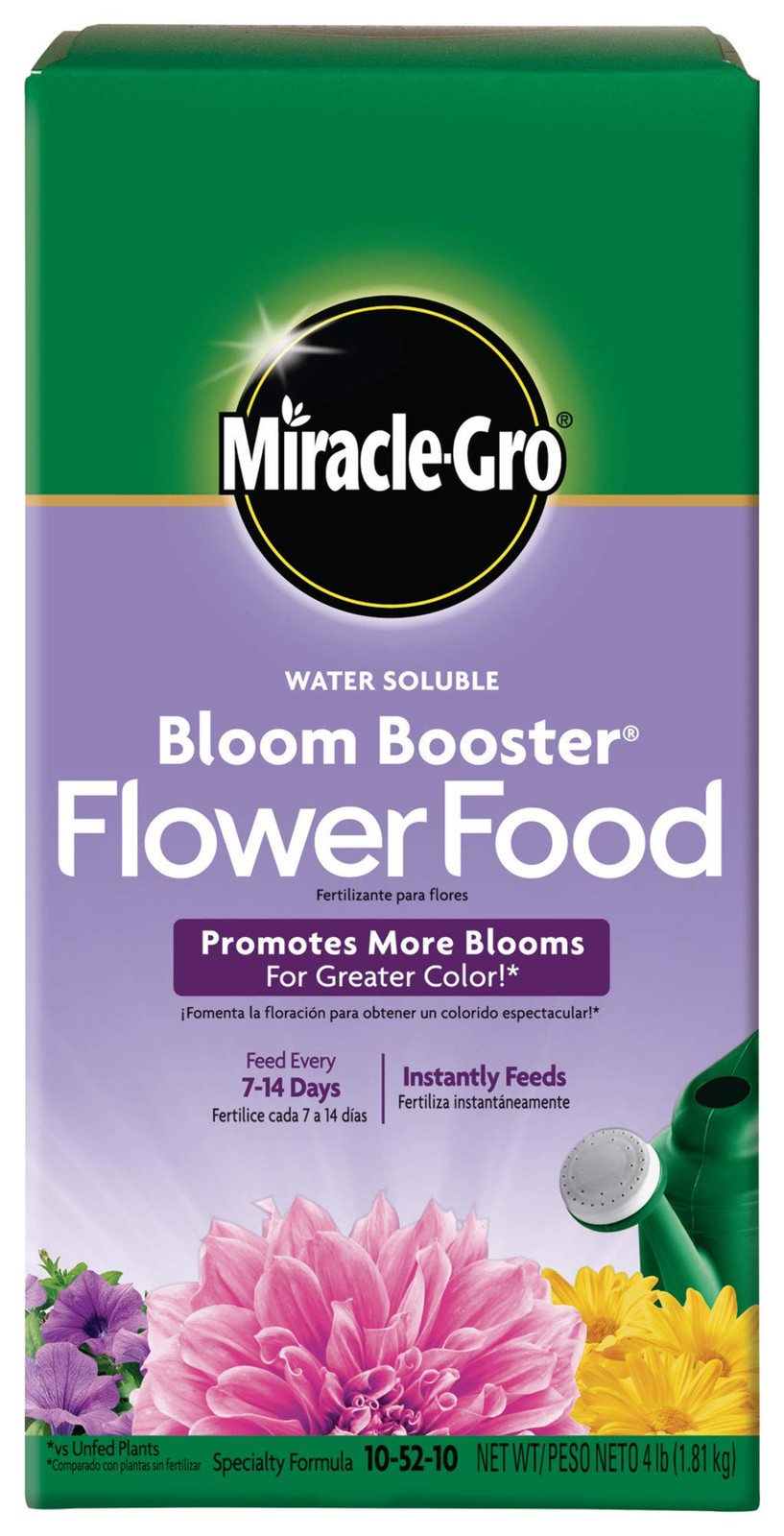 Miracle-Gro Water Soluble Bloom Booster Flower Food Fertilizer - 10-52-10