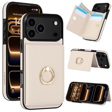for iPhone 17 Pro Max Case Wallet with Card Holder, 360  Rotation Ring, RFID ...