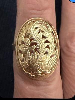 Ming's Honolulu 14K Yellow Gold Phoenix Ring Size 7