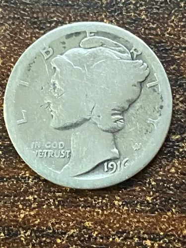 1916 s mercury silver dime a fine coin . pluse a surprise