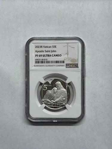 2023-R £5 Vatican Silver Proof  "Apostle Saint John" NGC PR69 UCAM
