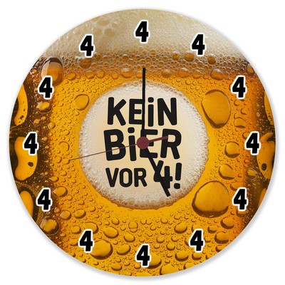 Kein Bier vor 4! Wanduhr aus Alu