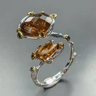 Vintage ring Natural Citrine Quartz Ring 925 Sterling Silver Size 11 /R474659