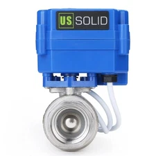 U.S. Solid 3/4" Motorized Stainless Steel Ball Valve 9-24V AC/DC Full Port