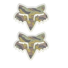 2PC Camo Fox Racing 3.5x3.25 Inch Iron on Sew on Patch