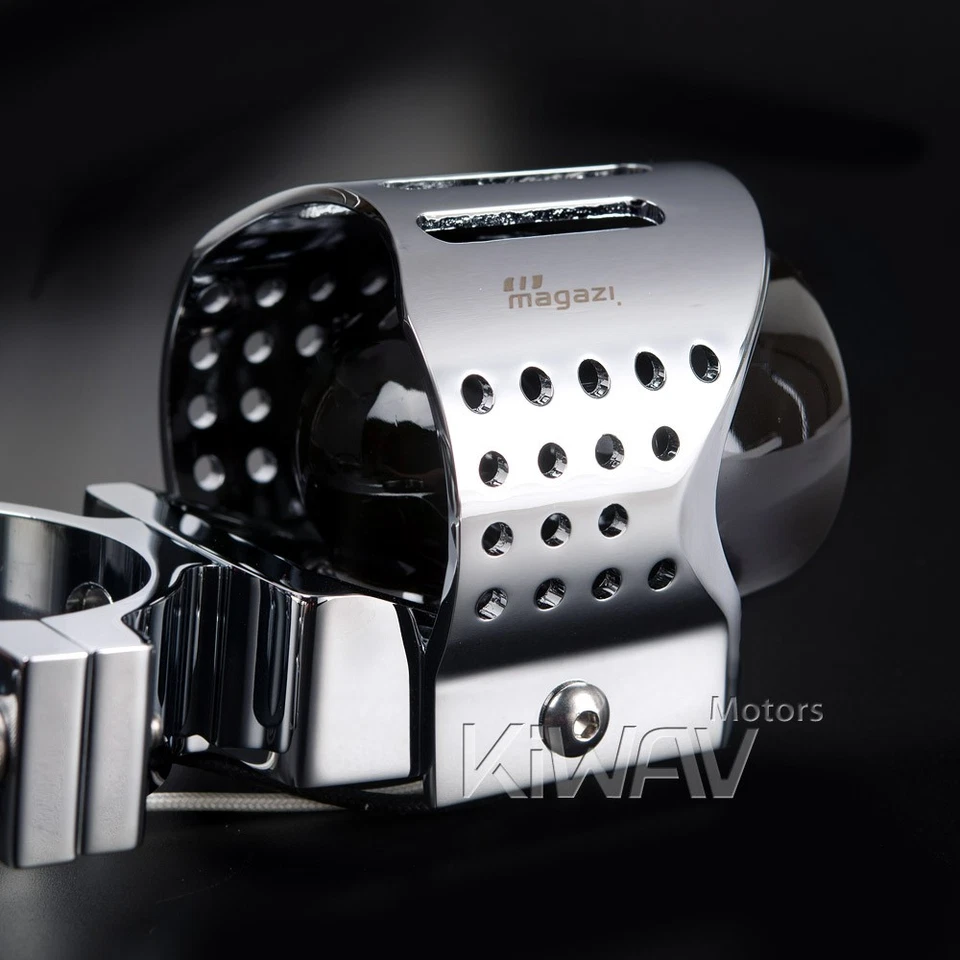 Faro antiniebla redondo cromo metal fundido carcasa aluminio x2 se adapta a Triumph Buell BSA Foto 4 de 4