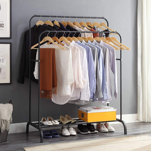 Heavy Duty Clothing Garment Rack Rolling Clothes Organizer Double Rails Hanger - Picture 26 of 37