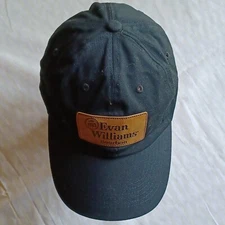 EVAN WILLIAMS Bourbon Whiskey Black Baseball Dad Cap Hat Leather Logo Patch
