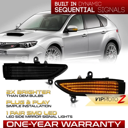 SMOKED Sequential LED Side Mirror Signal Lights For 2008-2011 Legacy Forester