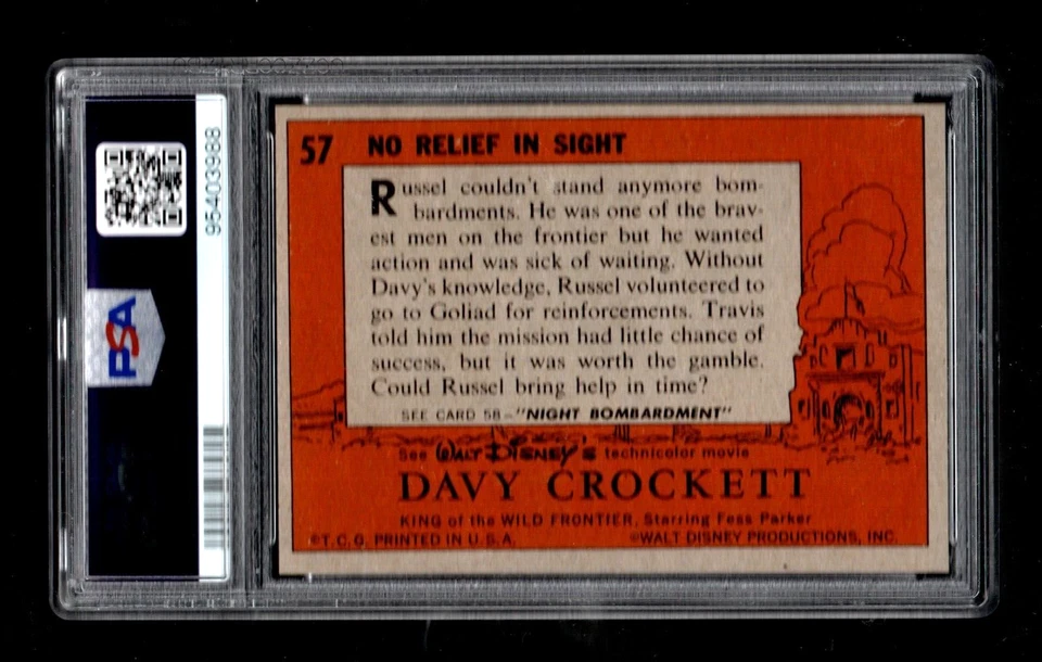1956 Topps Davy Crockett Orange Back #57 No Relief In Sight PSA 7 - Image 2 of 2