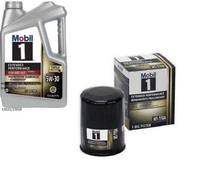 Mobil1 M1-110A Engine Oil Filter & 5 Qts Mobil1 5W30 E/P Full Syn. H/M Motor Oil