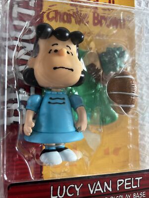 Memory Lane Peanuts Lucy Van Pelt with Football and Display Base