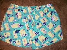 NEW Caribbean Roundtree Yorke Swim Shorts Trunks Mens Lined Palm Pineapple 3XB