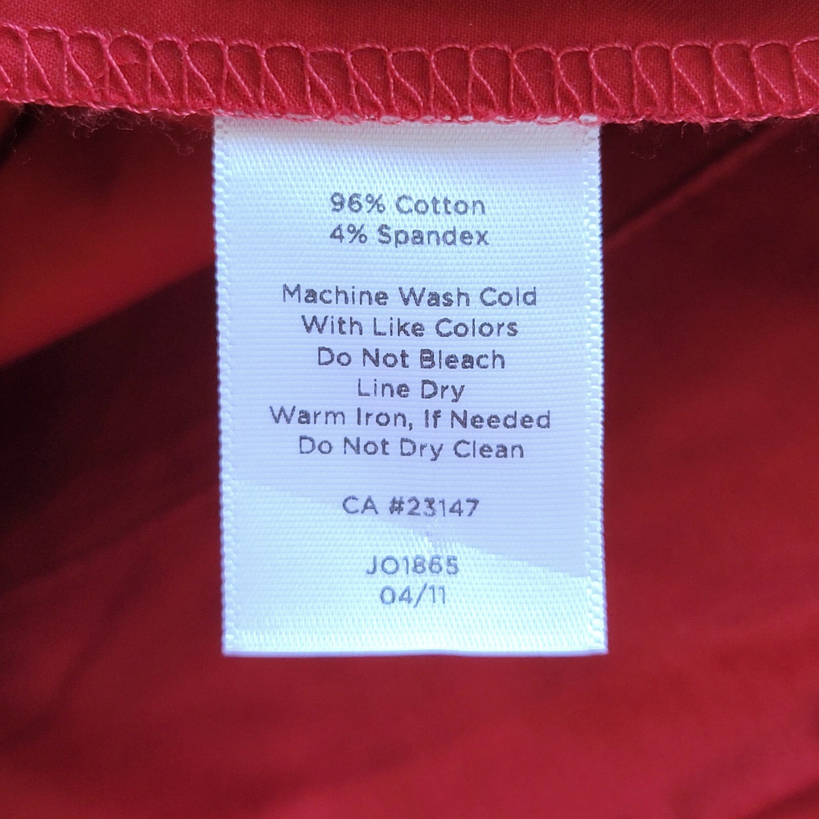 TALBOTS Size 8 Red Button Down Ruffle Front Knee … - image 4