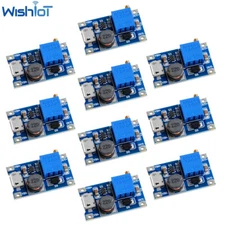 10PCS DC Micro USB 2-24V Boost Step Up Regulator Power Module 2A Adjustable