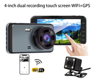 Car HD Touch screen with WIFI 4-inch driving recorder HD 1080P dual lens GPS