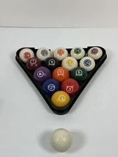 Vintage Complete Set of 16 Billiard Pool Balls cue ball well used