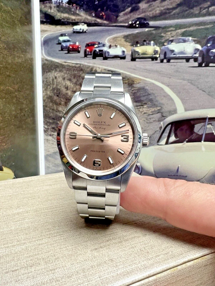 Reloj Rolex Oyster Perpetual Air King Precision 14000 esfera salmón 34 mm Foto 2 de 4
