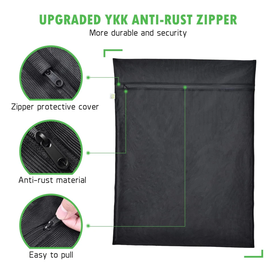 Pacote com 2 sacos de lavanderia de malha 24 X 32 polegadas grande bolsa de lavagem de lingerie roupa com zíper W - Imagem 4 de 4