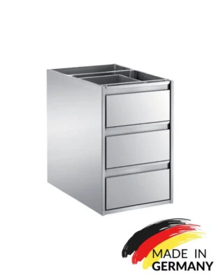 VM EUROPA Edelstahl Schubladenblock Schubladentisch Edelstahltisch Schubladen für 60 Tisch