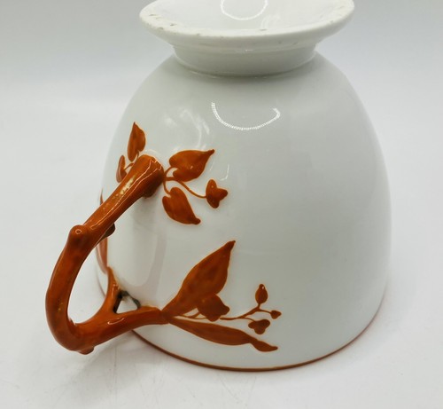 Bodley Aesthetic Movement Orange Branch Handle Duo, Cup & Saucer - circa 1871 - Picture 7 of 18