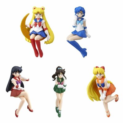 Pretty Guardian Sailor Moon on desk Painted Figure All 5 set