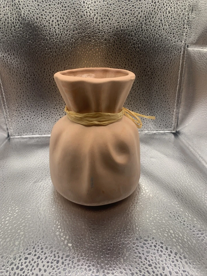 Florero Terracota Maceta Decoración Arte Hecho a Mano Pequeño Cerámica Pluma Almacenamiento Foto 4 de 4