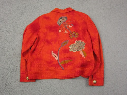 Vintage Drapers & Damons Jacket Womens Medium Orange Embroidered Chain Stitch - Picture 9 of 11