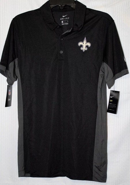 New Orleans Saints Nike NFL NOLA Polo Shirt 849253 010 Size Small Black Who Dat | eBay