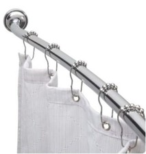 Bath Bliss 44" - 72" Adjustable Curved Shower Curtain Rod, Chrome