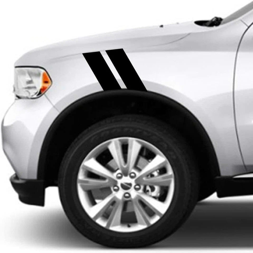 Adesivo decalque vinil acabamento decoração listras corrida marca hash lateral capô carro 4 peças - Imagem 4 de 4