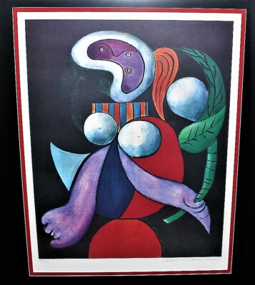 Pablo　Picasso、ワイングラス、希少な額装用画集より、新品高級額装付 s-l400.jpg