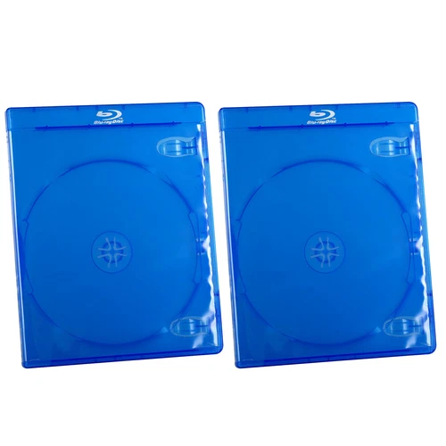 2pcs DVD CD One Disc Storage Holder Blu Ray Media Movie Sleeve Plastic Blue Case