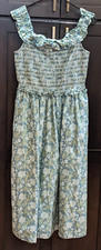Society Social x Crown & Ivy Dress Smocked Coastal Chic Cottage Floral - M