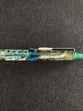 Vtg Cleveland Ohio Floaty Pen Airplane Plane City Skyline Green Terminal Tower
