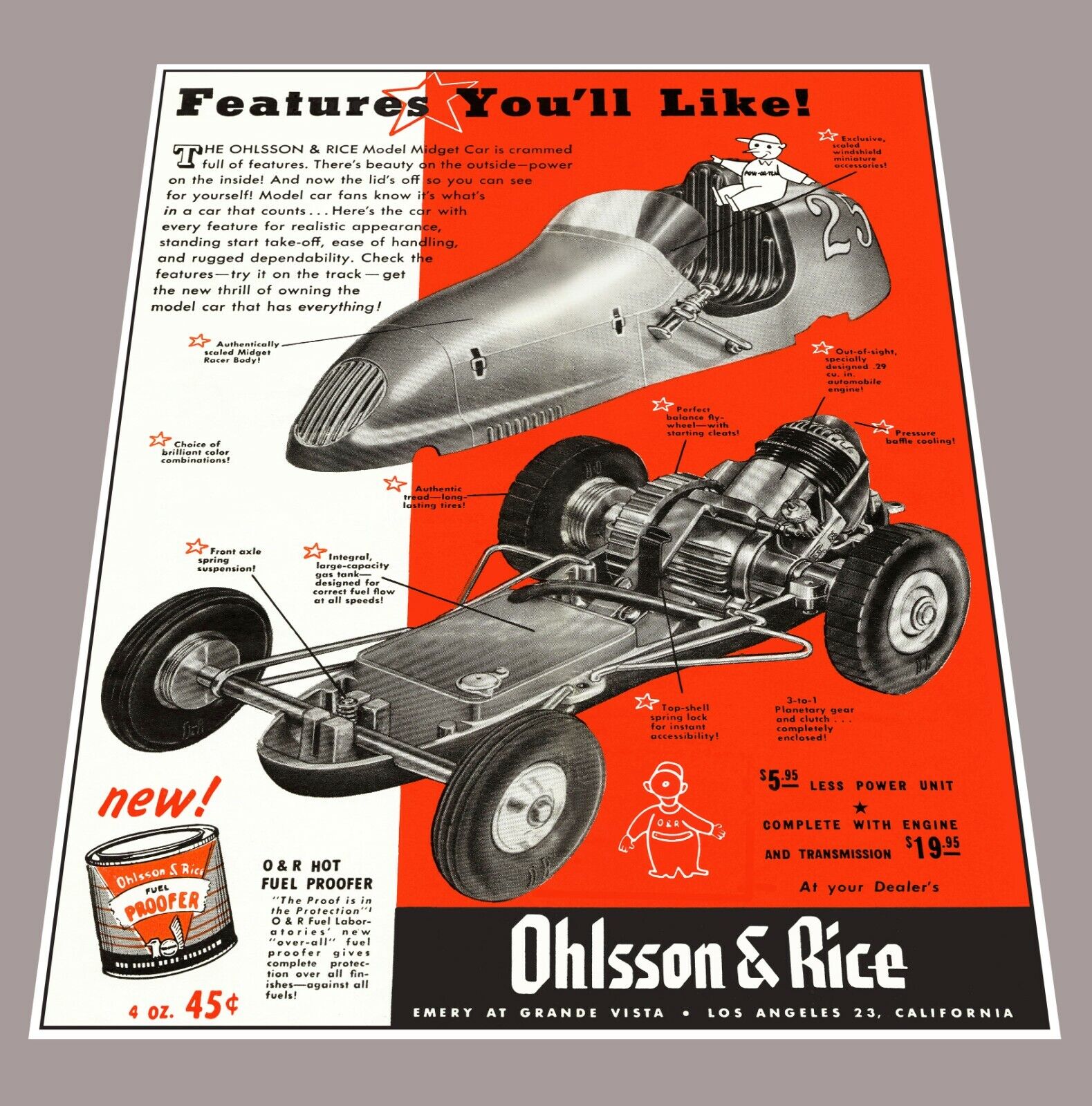 Large Ohlsson & Rice Tether Car Ad