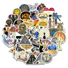 50 PCS Ancient Egypt Pharaoh Pyramid Obelisk Stickers Decals Free Shipping!