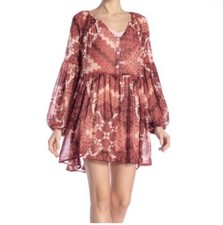 NWT SHOW ME YOUR MUMU boho tunic dress balloon sleeves women’s Size Medium