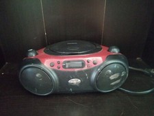 Blackweb CD Player  FM Radio Stereo Speaker wBluetooth Red Black  Trl4 318