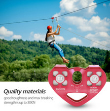 30KN Dual Pulley Zip Line Rescue Cable Trolley Outdoor Rock Climbing Accessories