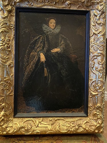 1840 Portrait Of MARCHESA BALBI VAN DYCK Painting Julius Garfinckel & Co - Picture 10 of 11