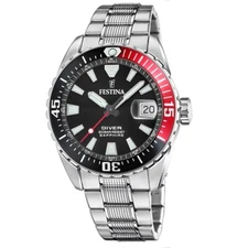FEAST The Originals F20669/6 Diver 200m Black Steel Bracelet Men's Watch