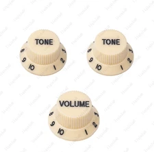 Cream /Black Numbers ST Electirc Guitar Knobs Volume Tone Knob For Stratocaster