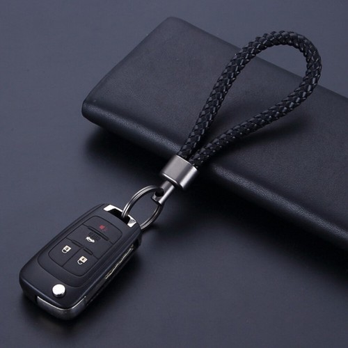 Black Car Keychain Leather Rope Strap Weave Keyring Key Ring Chain Key Fob Gift - Picture 2 of 12