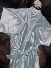 Vintage Lorraine Robe Small Seafoam Mint Green Silky Satin Vintage Lingerie