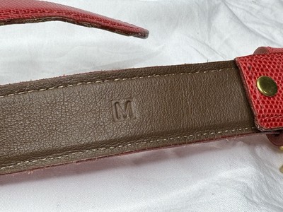 Vintage 1994 Susan Maddox Goldtone Gecko Lizard Belt Red  display picture 3