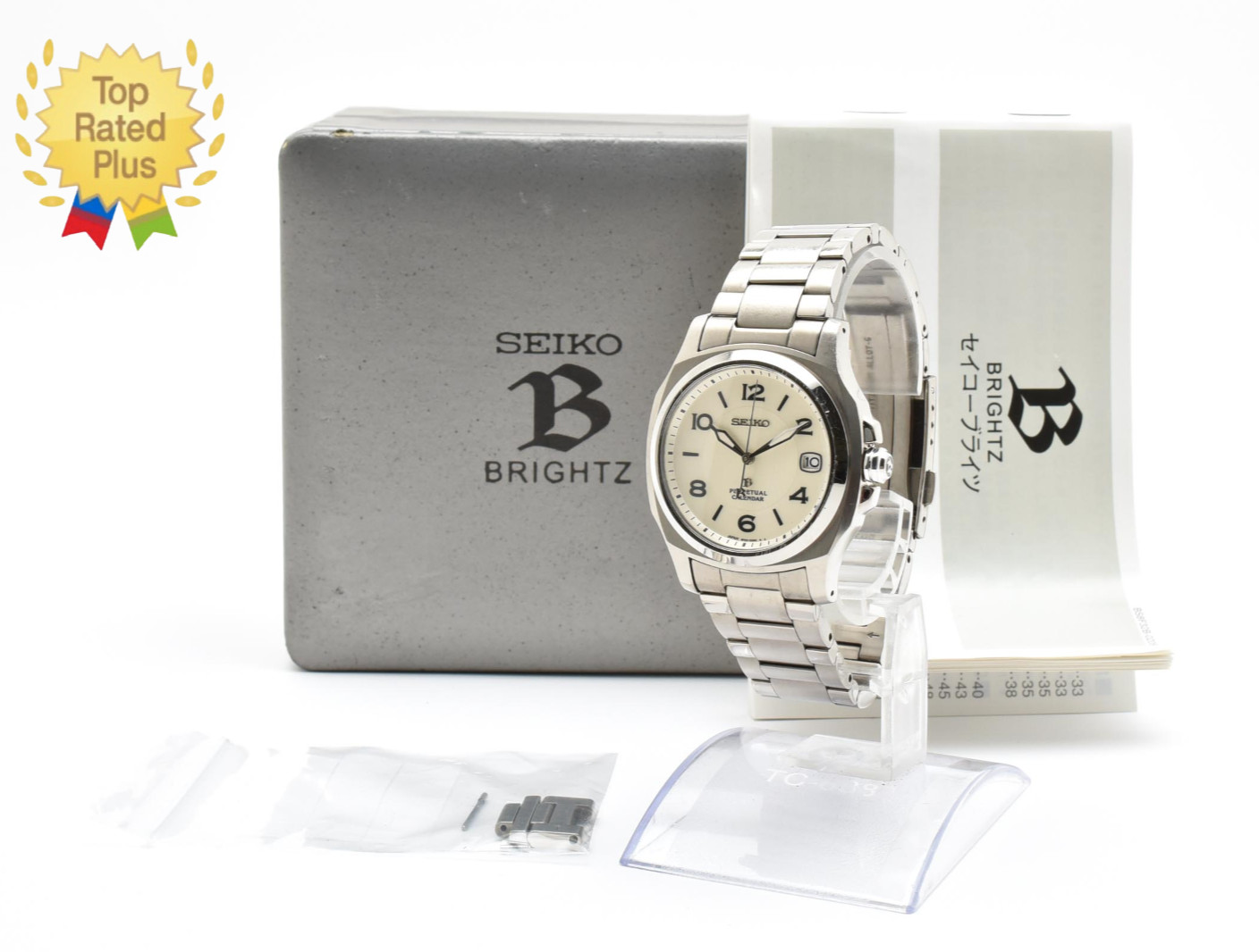 [ Brightz Titanium SEIKO Perpetual Calendar 8F32-00L0 Quartz EXC＋5 White Dial ] - vintagewatches.pk