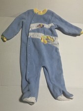Vintage Y2K Baby Boy Little Me Embroidered Race Car Footed Pajamas 18 Months