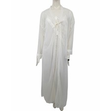 Vintage Gilead White Peignoir Set Large Nylon Lace Robe Nightgown USA Bridal